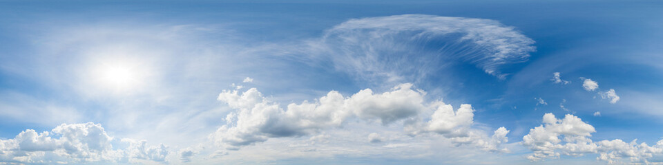 Fototapeta premium Sky hemisphere. Dome photo of sky for your 360° VR photography or video