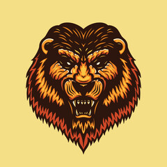 Lion head character mascot