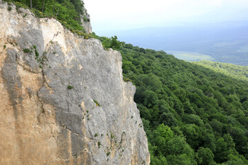 Naklejka premium Details of rock of Una-koz ridge in Caucasus