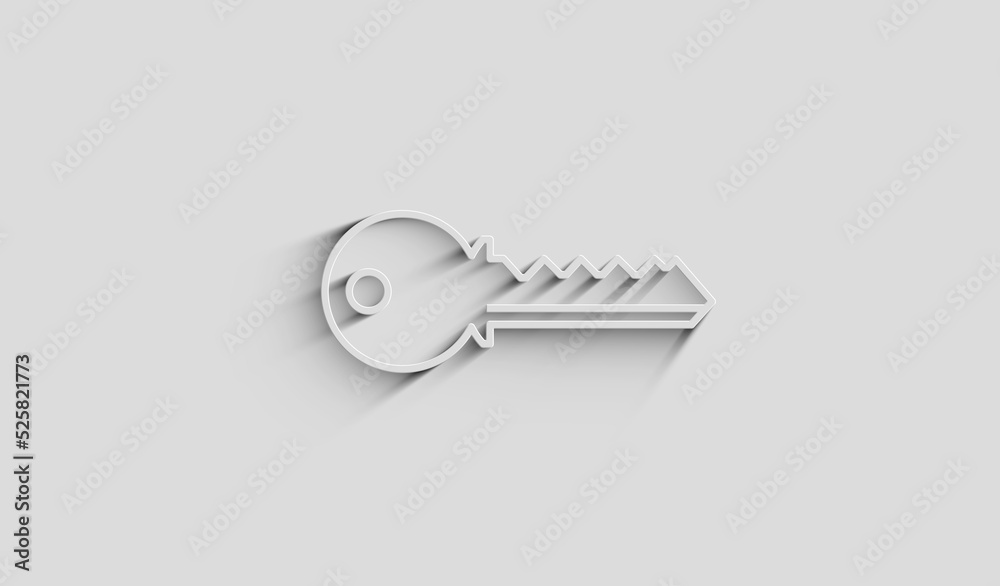 Wall mural cyber security with key symbol digital concept 3d illustration