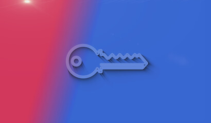 Cyber security with Key symbol digital concept 3d illustration