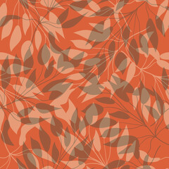 Seamless botanical pattern with leaves