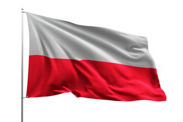 Fototapeta na wymiar flag national transparent high quality flying realistic real original POLAND