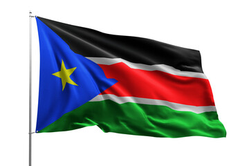 flag national transparent high quality flying realistic real original SOUTH SUDAN