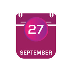 27 september, september calendar icon with date