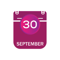 30 september, september calendar icon with date