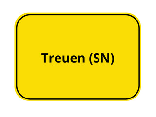 Ortseingangsschild - Treuen SN