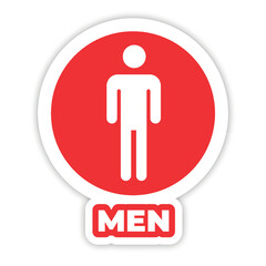 men toilet editable modern vector icon and text effect design