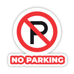 no parking editable modern vector icon and text effect design