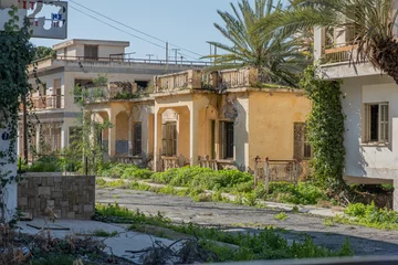 Foto op Plexiglas The abandoned city, ghost town, Varosha in Famagusta, North Cyprus. The local name is "Kapali Maras" in Cyprus. © Mehmet