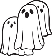 Cartoon Decoration, Halloween, Fun, Ghost, Witch, Illustration, Vector