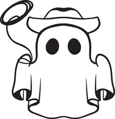 Cartoon Decoration, Halloween, Fun, Ghost, Witch, Illustration, Vector