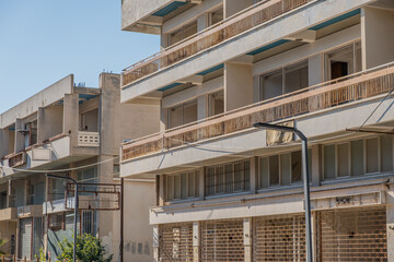 The abandoned city, ghost town, Varosha in Famagusta, North Cyprus. The local name is "Kapali Maras" in Cyprus. A selective focus photo.