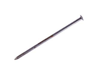 Plain old rusty nail isolated on transparent background