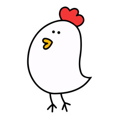 鳥, ニワトリ, イラスト, かわいい, くちばし, キャラクター, おんどり, 鶏, にわとり, バード, デザイン, manga、鳥類