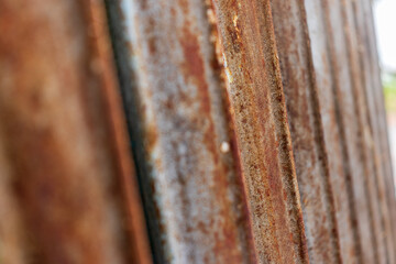 Texture pink blinds. Metal strips are rusty