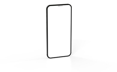 3d smartphone with blank screen isolated