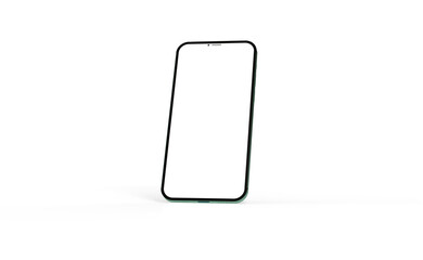 Modern glass smartphone hanging over the table