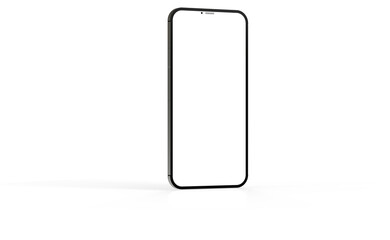 3d smartphone with blank screen isolated