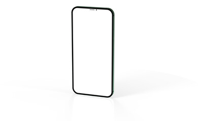 Modern glass smartphone hanging over the table