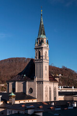 Obraz premium The Franciscan Church, Franziskanerkirche is one of the oldest churches in Salzburg, Austria