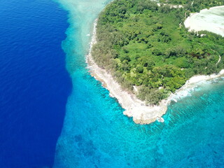 Fototapeta na wymiar Pristine blue ocean and historical islands , famous diving spot 
