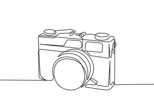 recommend clip art: Continuous One Line Drawing of Camera. Retro Camera Abstract Line Drawing. Abstract Minimalist Photo Concept Vector Illustration
