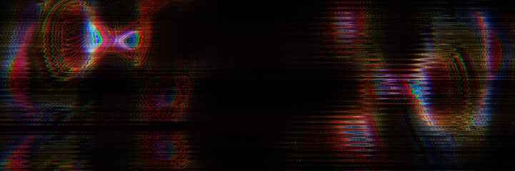 Digital glitch and distortion effect. Futuristic cyberpunk tv noise media error design. Retro futurism, web punk, rave DJ techno aesthetic neon colors layout. Old visual screen	
