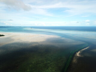 Pristine blue ocean and historical islands , famous diving spot 