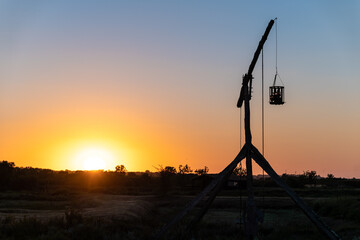 sunset in old French village