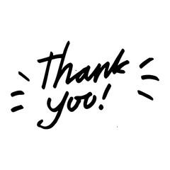 Thank you hand lettering for text sticker design
