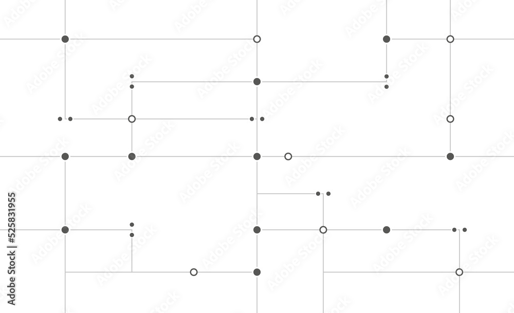Poster Data network circuit board system connect dots and lines background template. Technology linked global digital database graphic vector