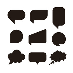 Collection of black bubble chat. Bubble chat design element for your design.