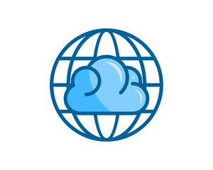 Abstract globe with cloud data inside