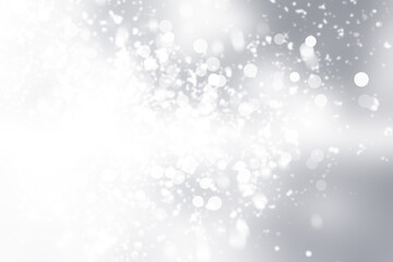 white snow blur abstract background. Bokeh Christmas blurred beautiful shiny Christmas lights