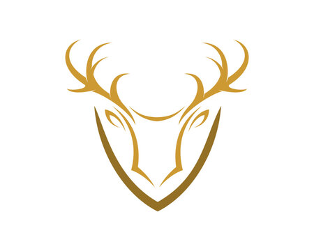 Shield with deer antlers inside