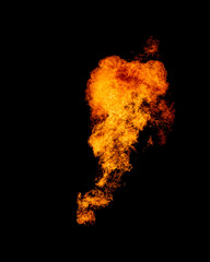 Fireball isolated on black, flame sample