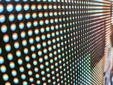 Close-up of an LED display panel