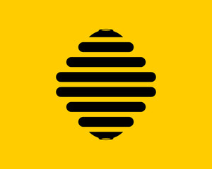 Abstract bee hive with yellow background