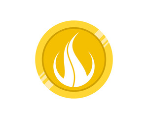 Yellow fire with two spatula