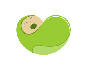 Love shape with baby inside