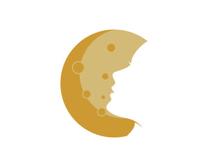 Moon with face shape inside