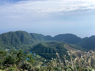Remote and isolated hidden island Aogashima island in Tokyo, Japan