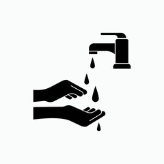Washing Hand Icon. Symbol Cleaning Hand Palm – Vector. 