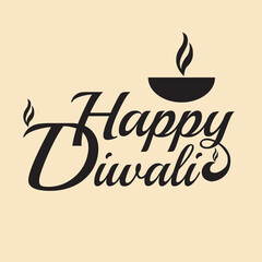 Happy Diwali. Handwritten lettering text isolated Creative background