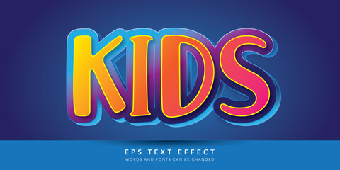 kids 3d editable text effect