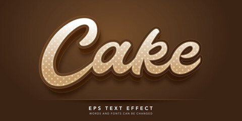 cake 3d editable text effect