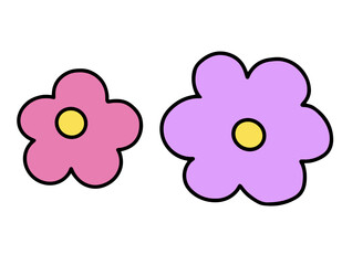 花, お花, デコレーション, シンボル, ベクター, イラスト, デザイン、手描き、かわいい