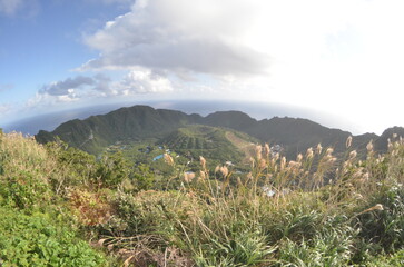 Remote and isolated hidden island Aogashima island in Tokyo, Japan