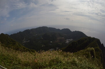 Remote and isolated hidden island Aogashima island in Tokyo, Japan